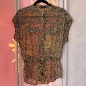 Dolce & Gabbana blouse peplum floral sheer voile